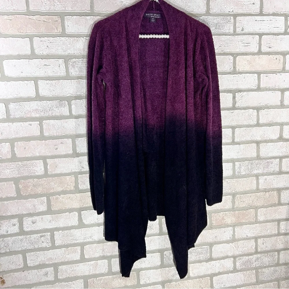 Barefoot Dreams Bamboo Chic Lite Calypso Purple Ombré Wrap Sweater Size S/M